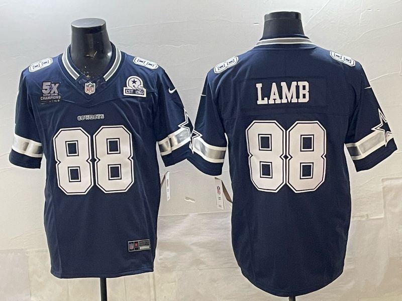 Men 2026 Dallas Cowboys #88 Lamb Blue 3th generations Nike Limited NFL Jersey style 01